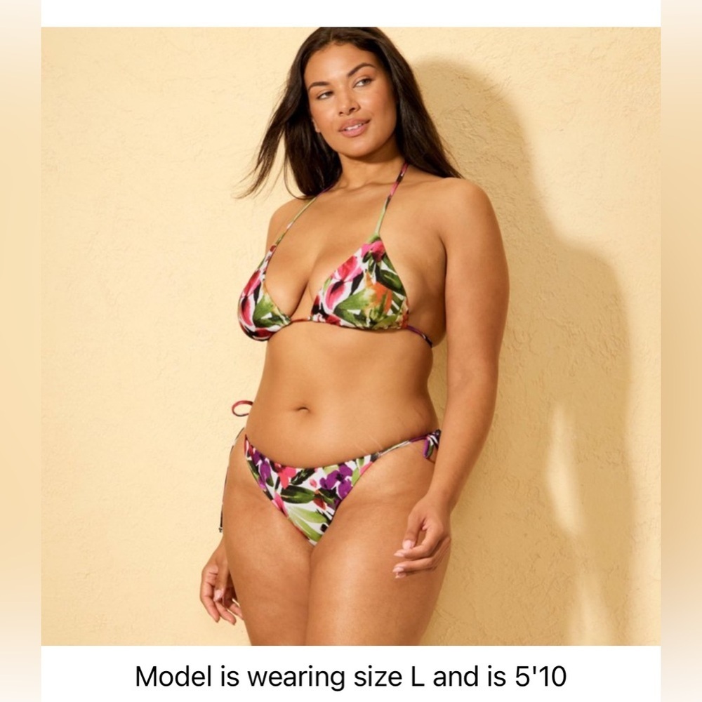 Women's Floral print String Tie Cheeky Bikini Bottom
